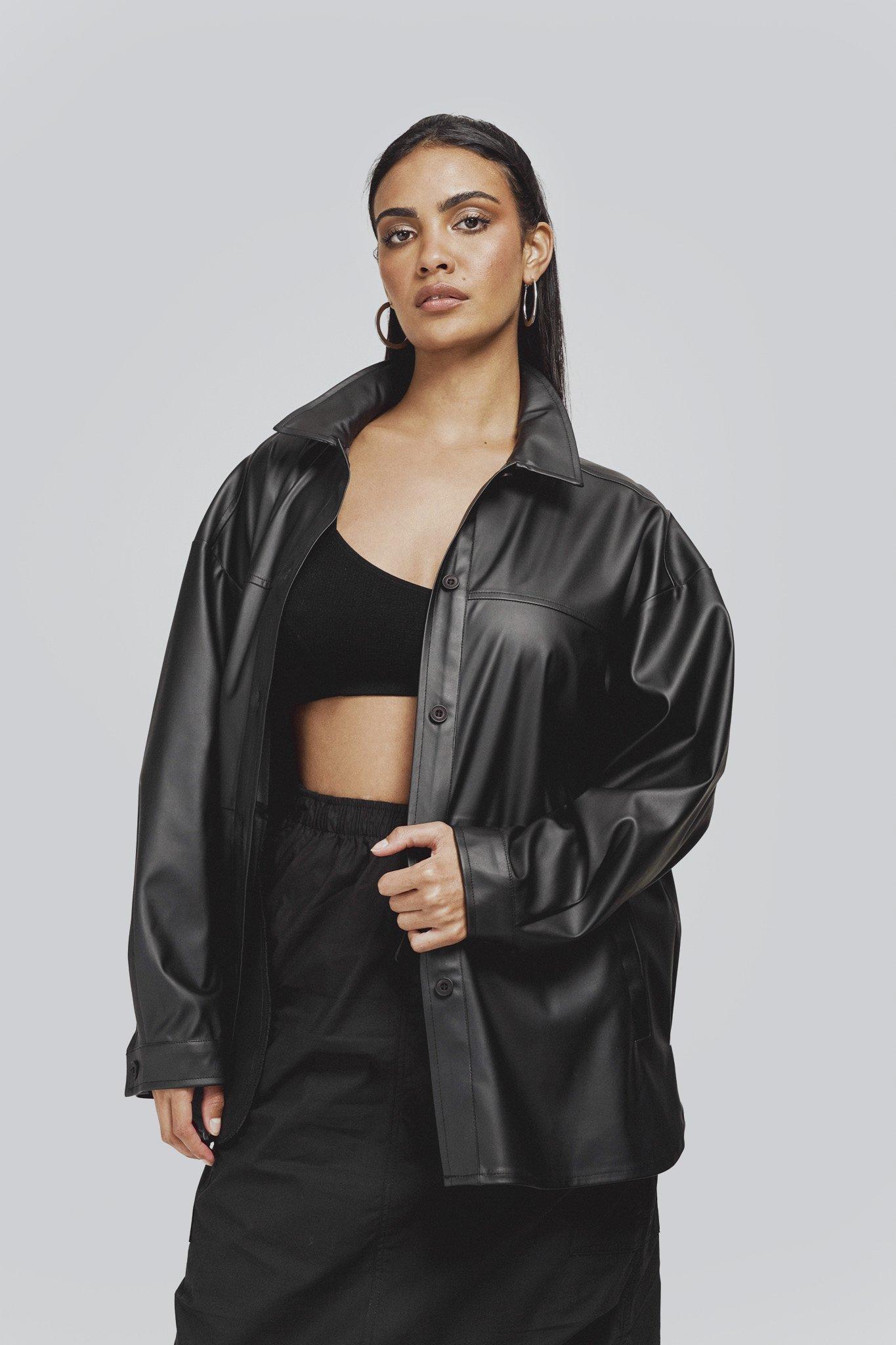 Pleather Shacket