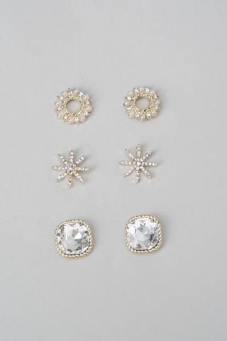 3 Pack Stud Earrings