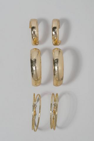 3 Pack Hoop Earrings