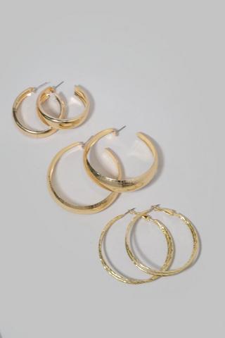 3 Pack Hoop Earrings