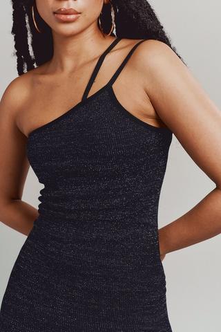 Lurex Asymmetrical Bodycon Dress