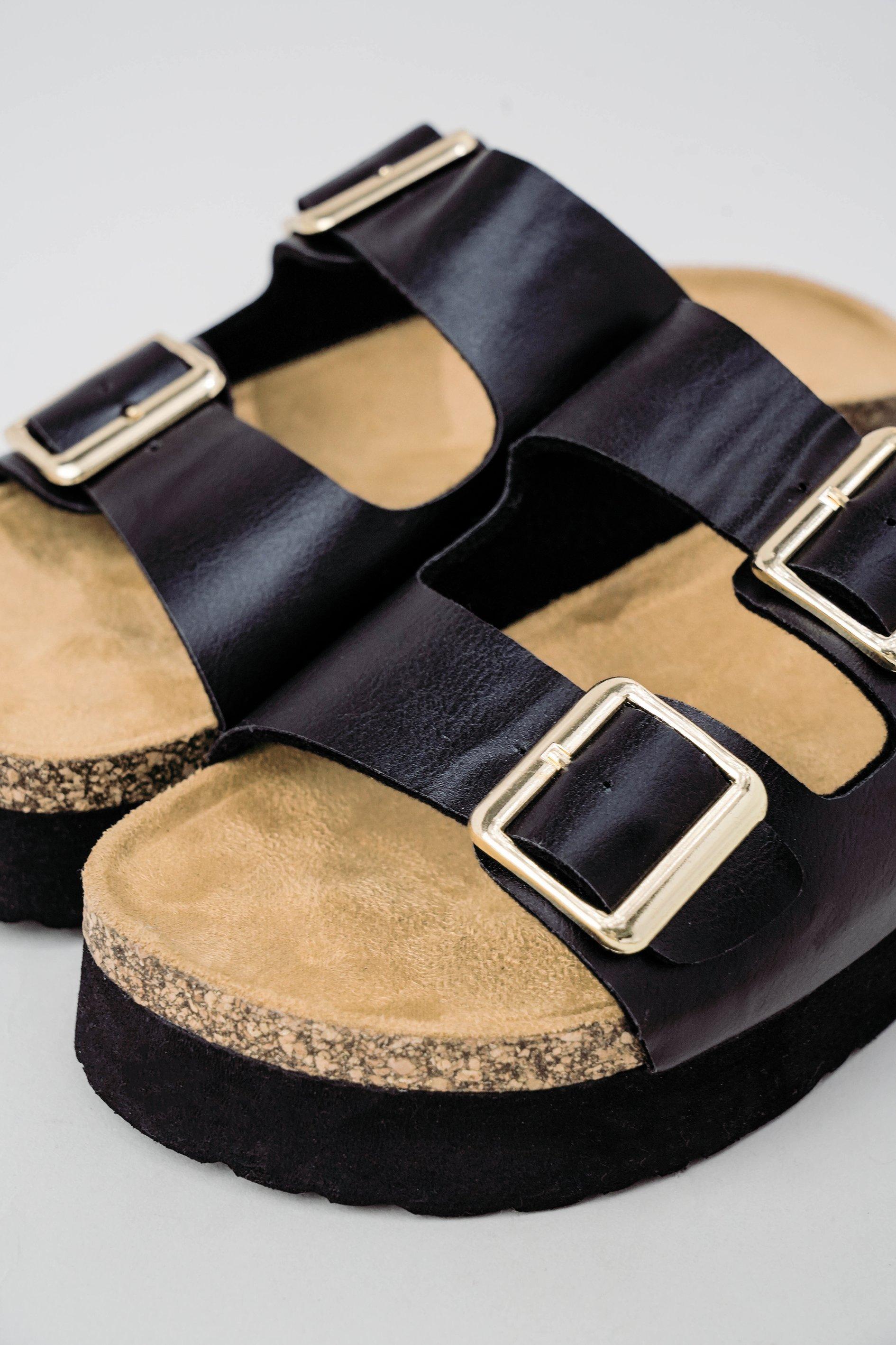 Ladies buckle online sliders