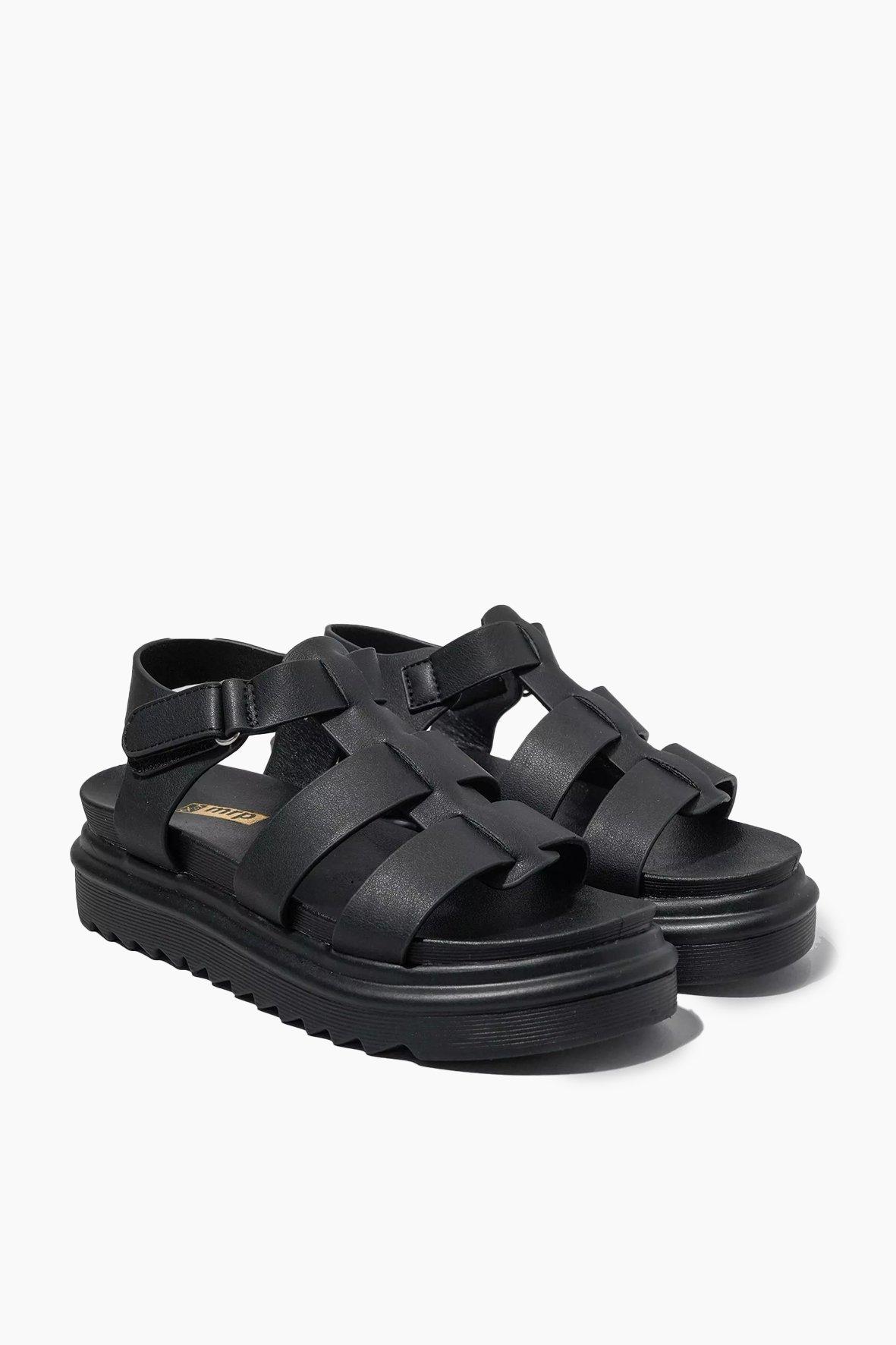 Black discount belt sandals