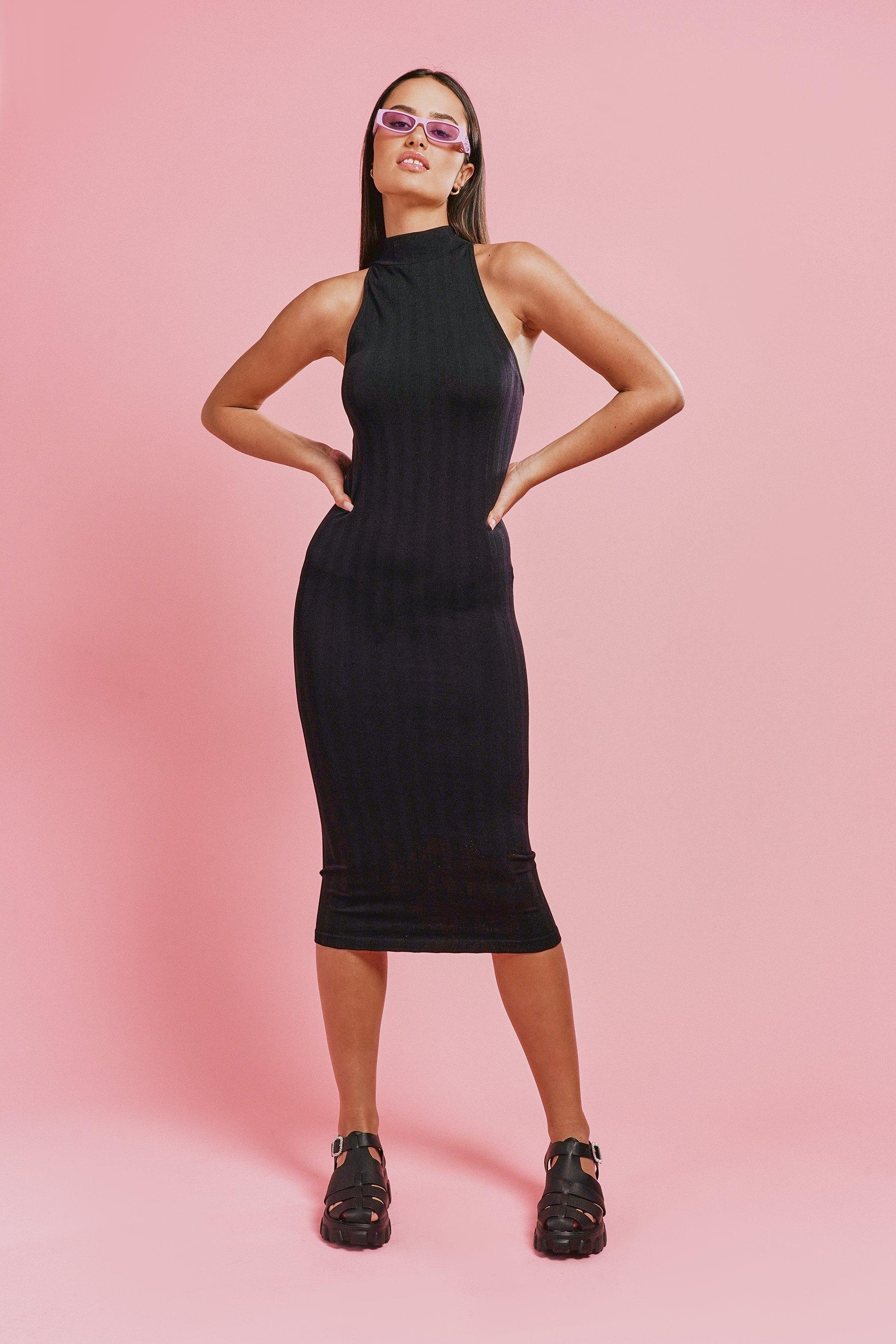 Neck best sale bodycon dress