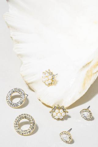 3 Pack Stud Earrings