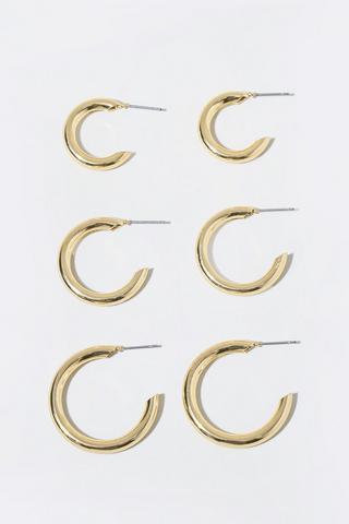 3 Pack Hoop Earrings