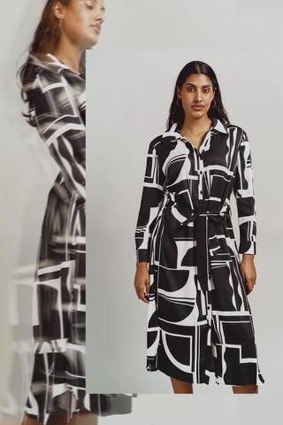 Satin Shirt Dress