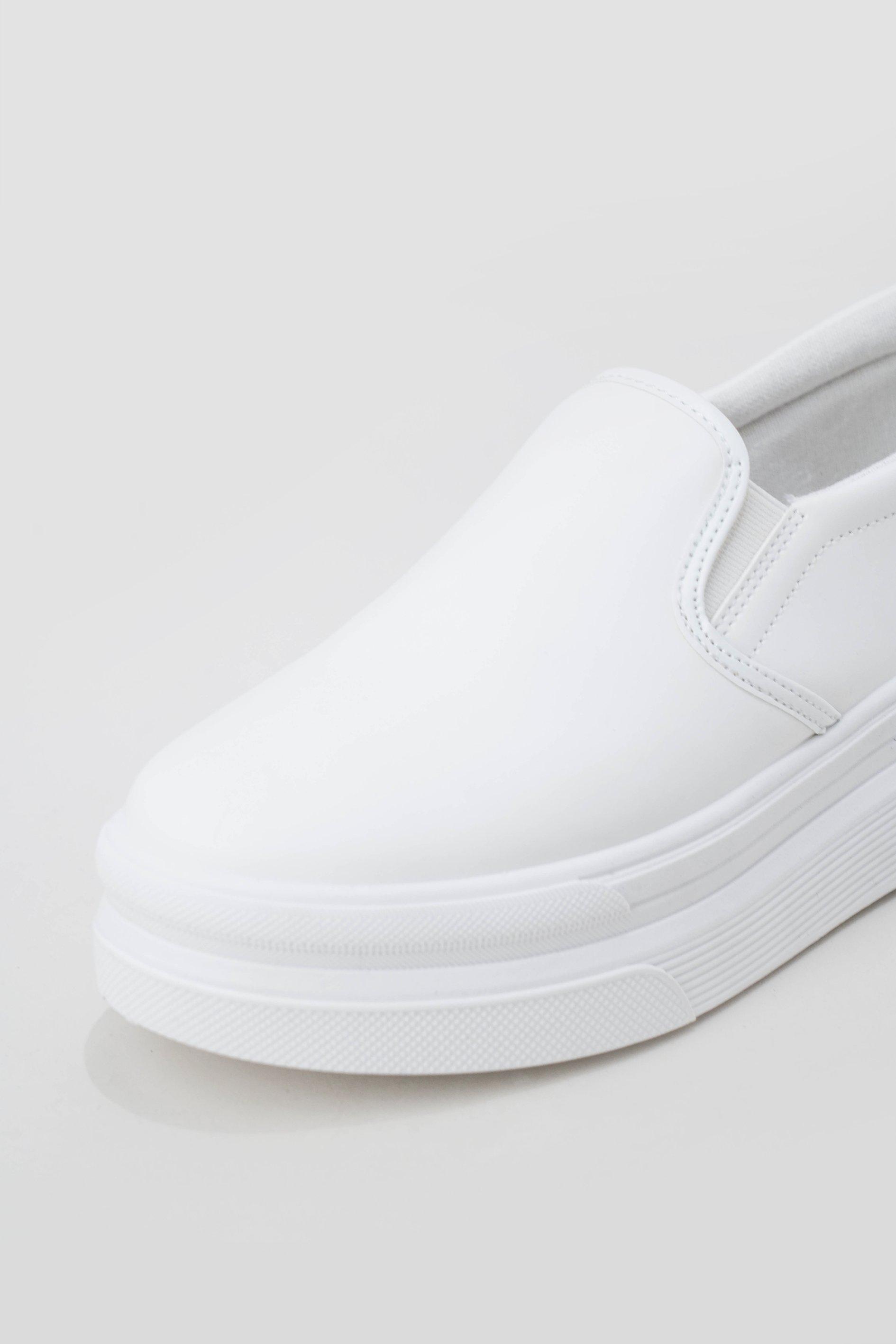 White slip sales on platform sneakers