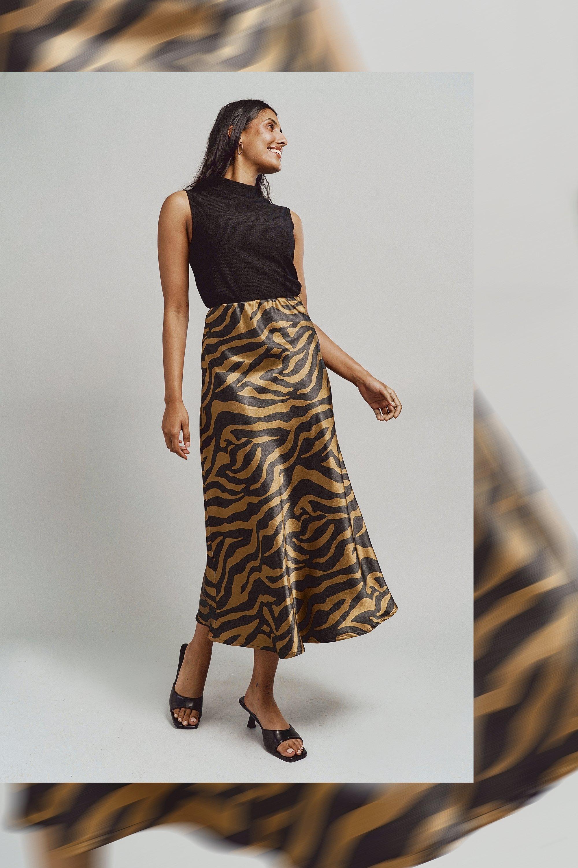 Silk skirt clearance print