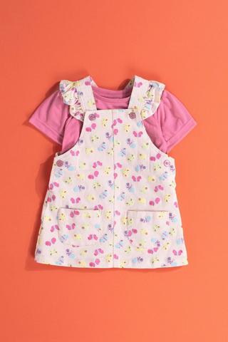 Pinafore Dress And T-Shirt Set