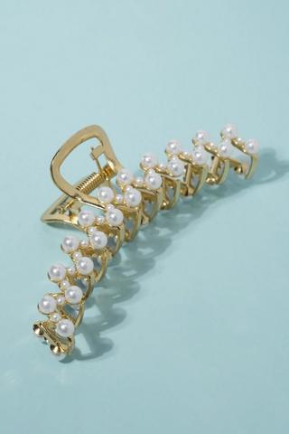 Oyster Beaded Hair Claw
