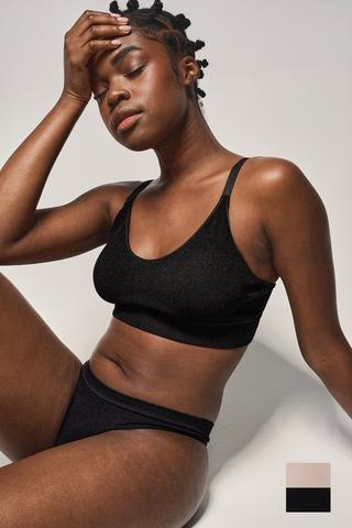 2 Pack Seamless Crop Bra