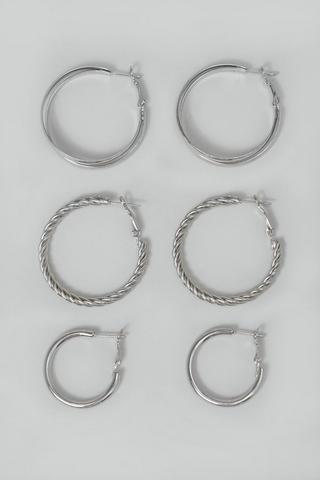 3 Pack Hoop Earrings