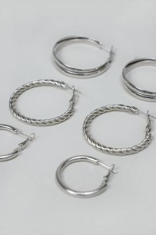 3 Pack Hoop Earrings