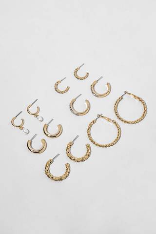 6 Pack Hoop Earrings