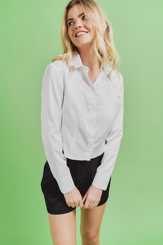 Cropped Satin Shirt