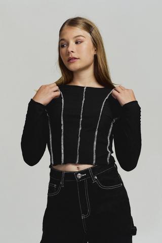 Long Sleeve Spliced Top
