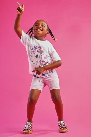 Unicorn Oversized T-Shirt And Cycle Shorts Set