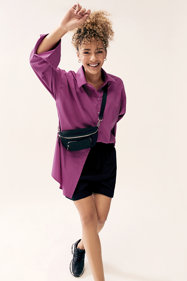 Cotton Poplin Oversized Tie String Shirt