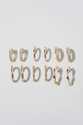 6 Pack Hoop Earrings