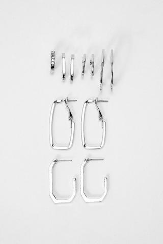 6 Pack Hoop Earrings