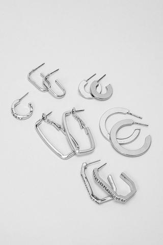 6 Pack Hoop Earrings