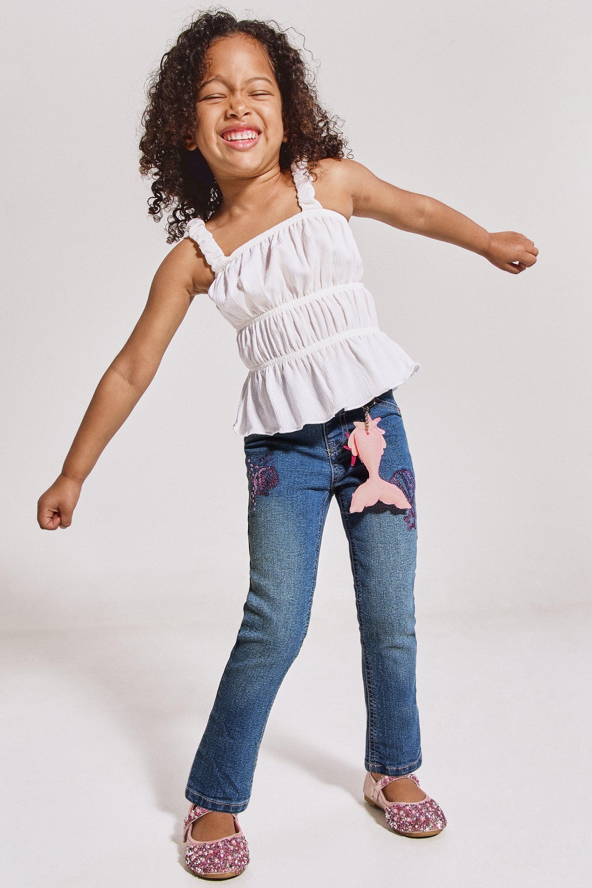 Jeans top for hot sale little girl