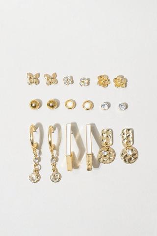 9-Pack of Assorted Stud Earrings