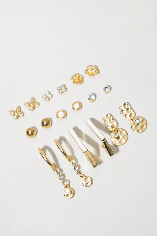 9 Pack Stud Earrings
