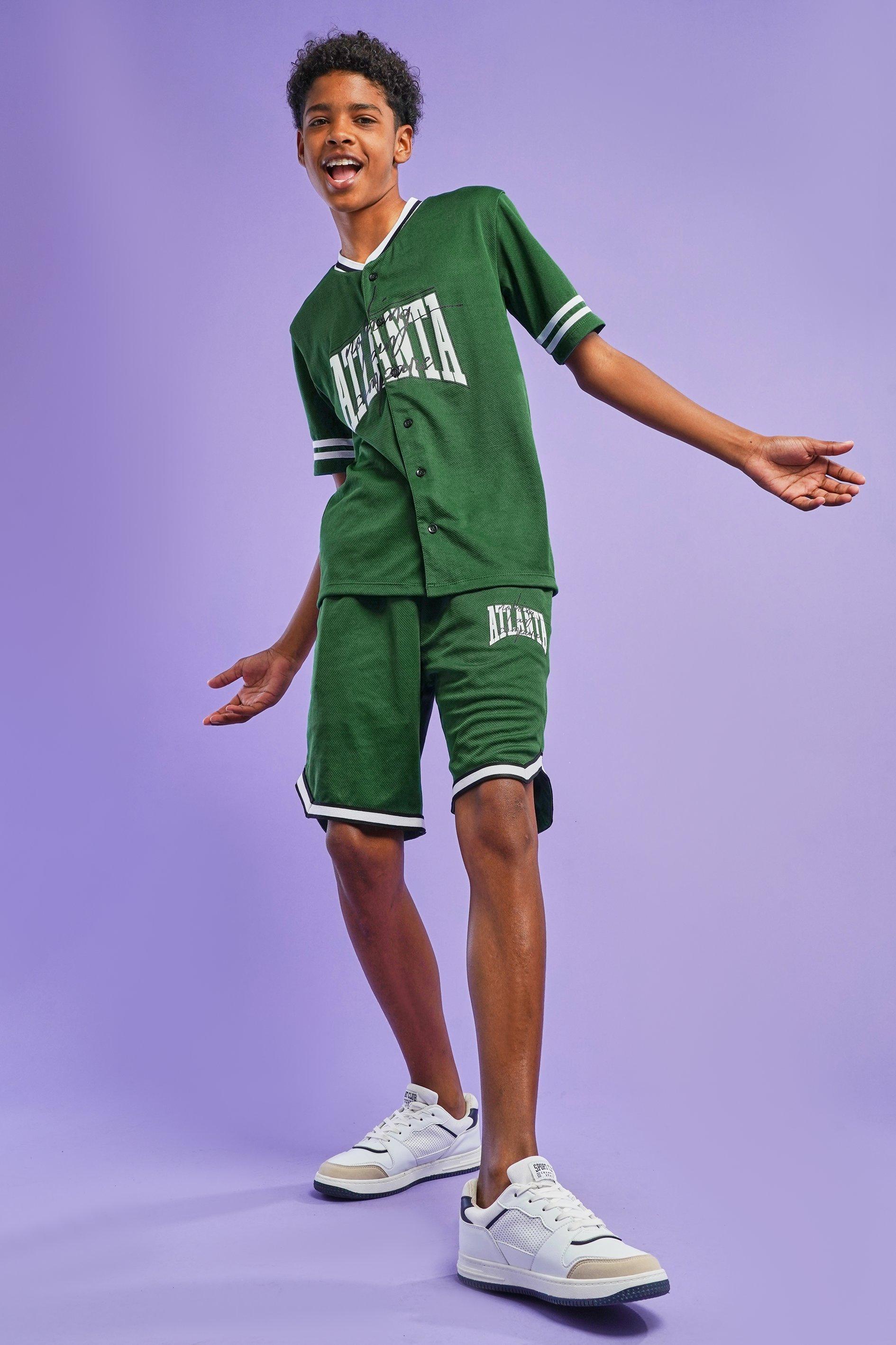 Boys green cheap basketball shorts