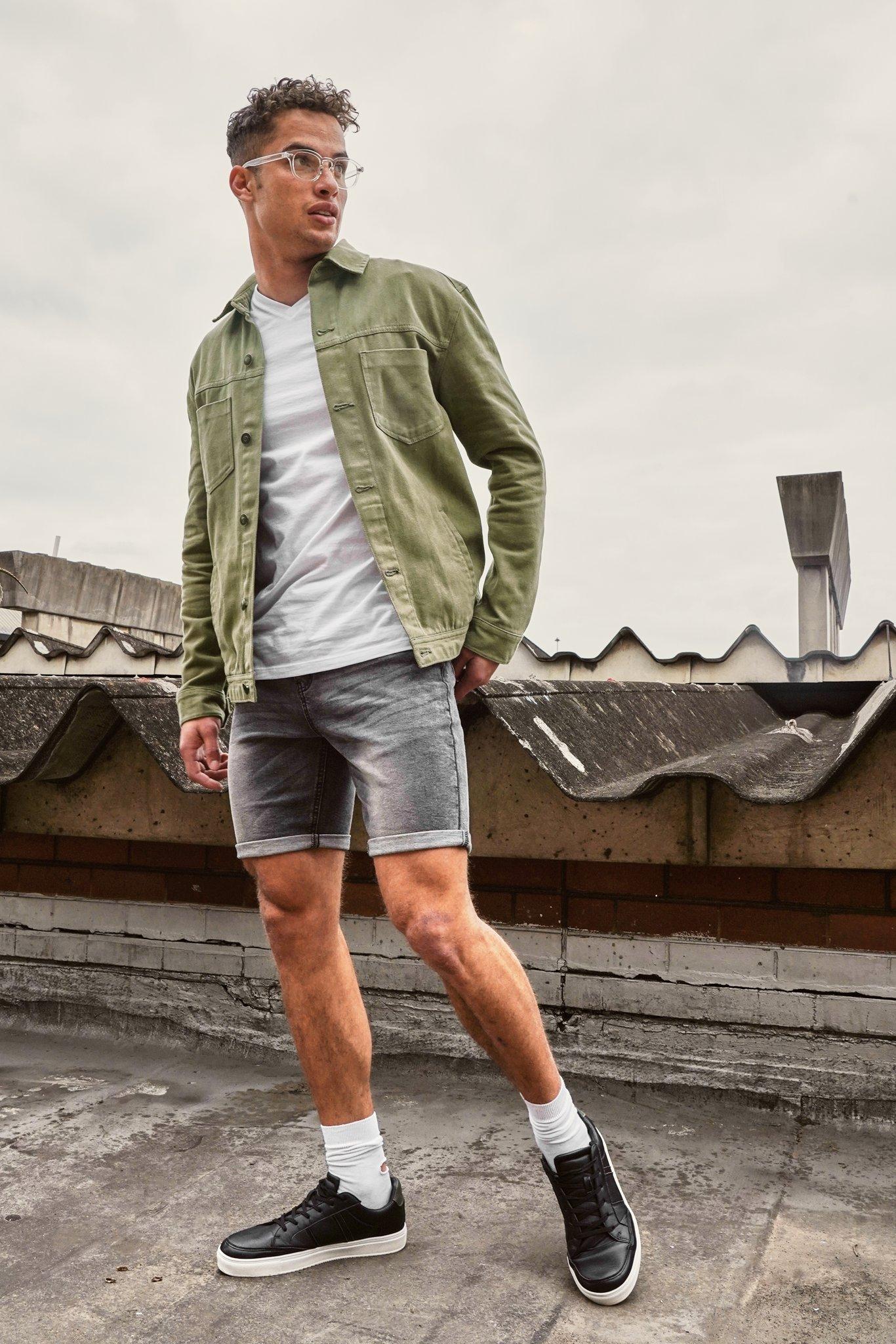 Khaki denim clearance shorts mens