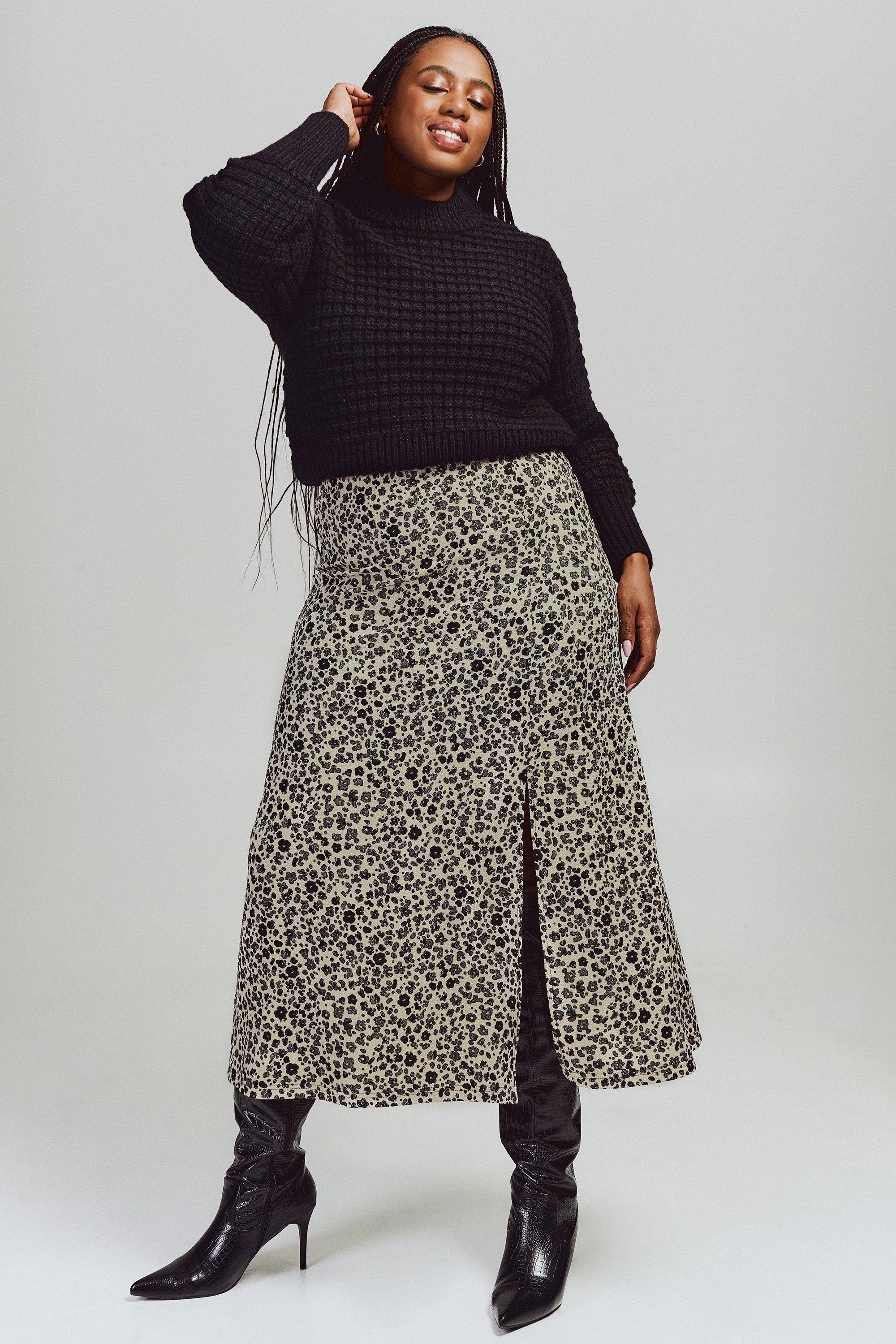Graphic City Print Midi Skirt main image 0