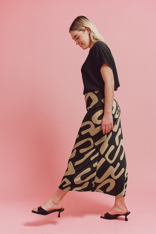 Satin Midi Skirt