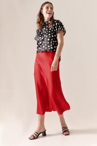 Satin Midi Skirt