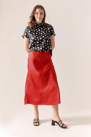Satin Midi Skirt