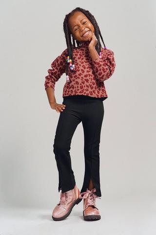 Paneled Flare Leg Pants