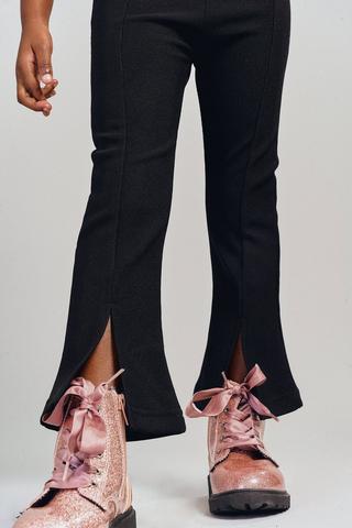 Paneled Flare Leg Pants