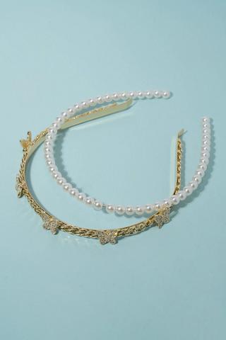 2 Pack Oyster-Beaded Alice Bands