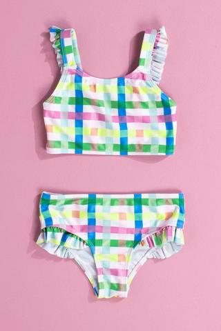 Justice Girls Size 12 Tankini Striped Two-Piece Swimsuit Bathing Suit Swim  NWT