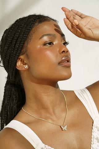 Gold Plated Necklace and Earring Set