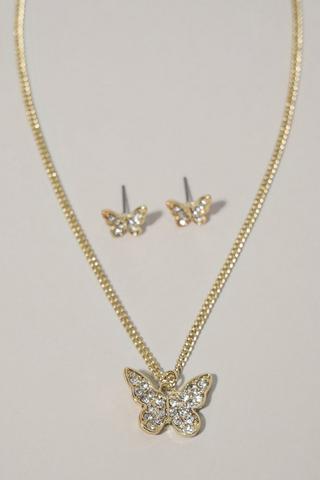 Gold Plated Necklace and Earring Set