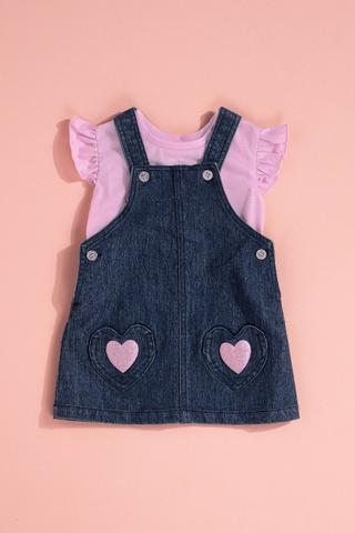 Pinafore Dress And T-Shirt Set