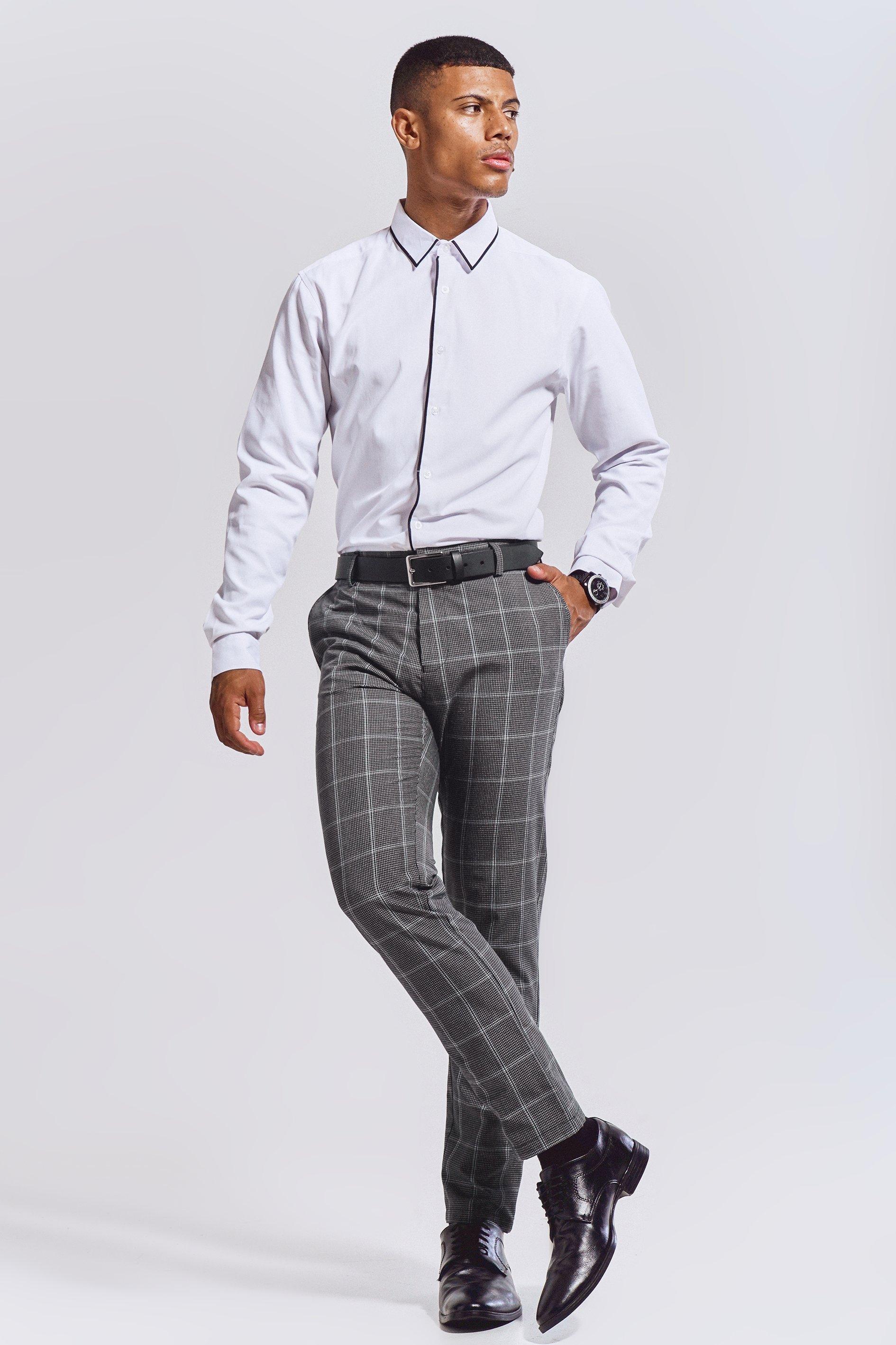 パンツ eaphi DOUBLE BELT CHECK PANTS eaphi DOUBLE BELT CHECK PANTS DH Apparel High Rise Wide Leg