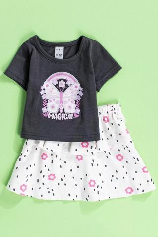Butterfly T-Shirt And Skirt Set