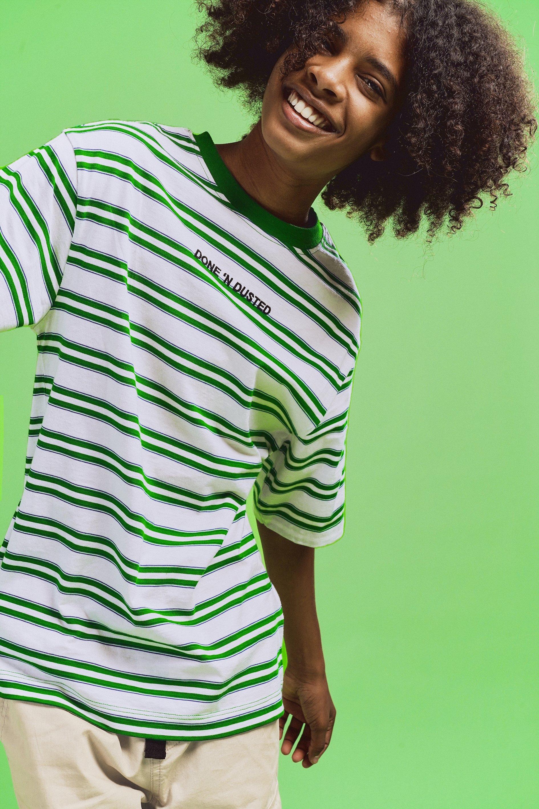 Sripe Logo Shirt With Tie JU0001