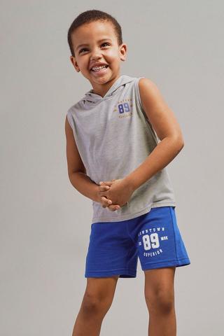 Hooded Vest And Shorts Set