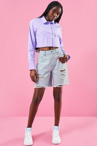 Ripped Patchwork Denim Shorts from Mr Price R99,99