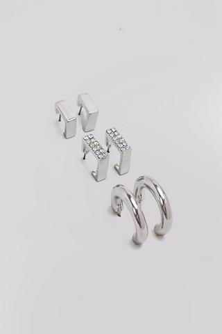 3 Pack Hoop Earrings