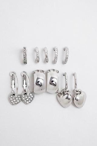 6 Pack Hoop Earrings