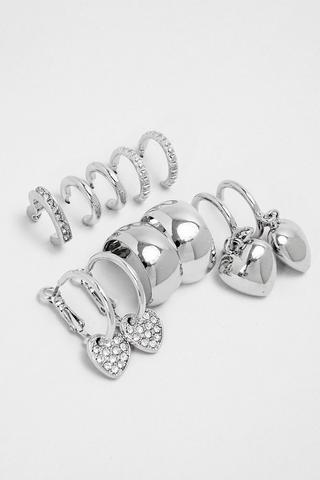 6 Pack Hoop Earrings